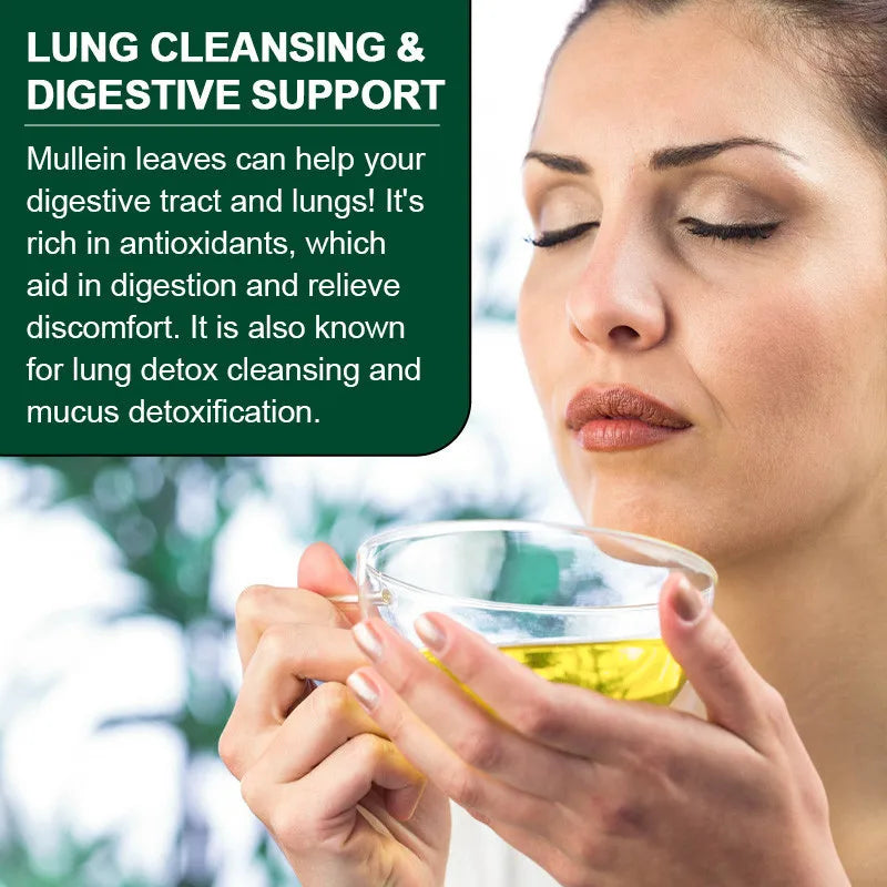 Herbal Mullein Leaf Tea Lung Cleansing Unobstructed Breathing Relieve Cough Detoxification Health Care