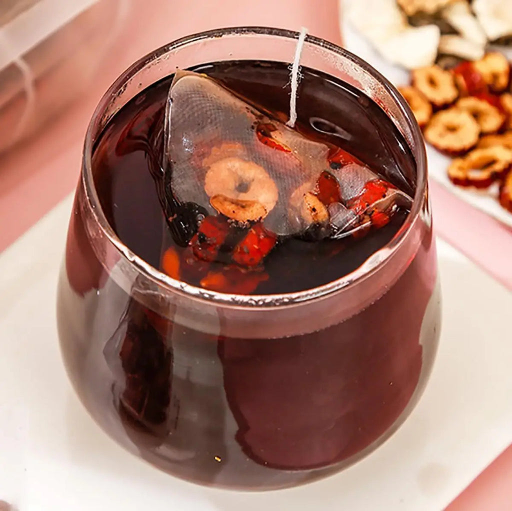 Ginseng Five Treasure Tea, Natural Organic Traditional Chinese Herbal Kidney Cleanse Detox Tea for Women & Men 10g*25 Sachets