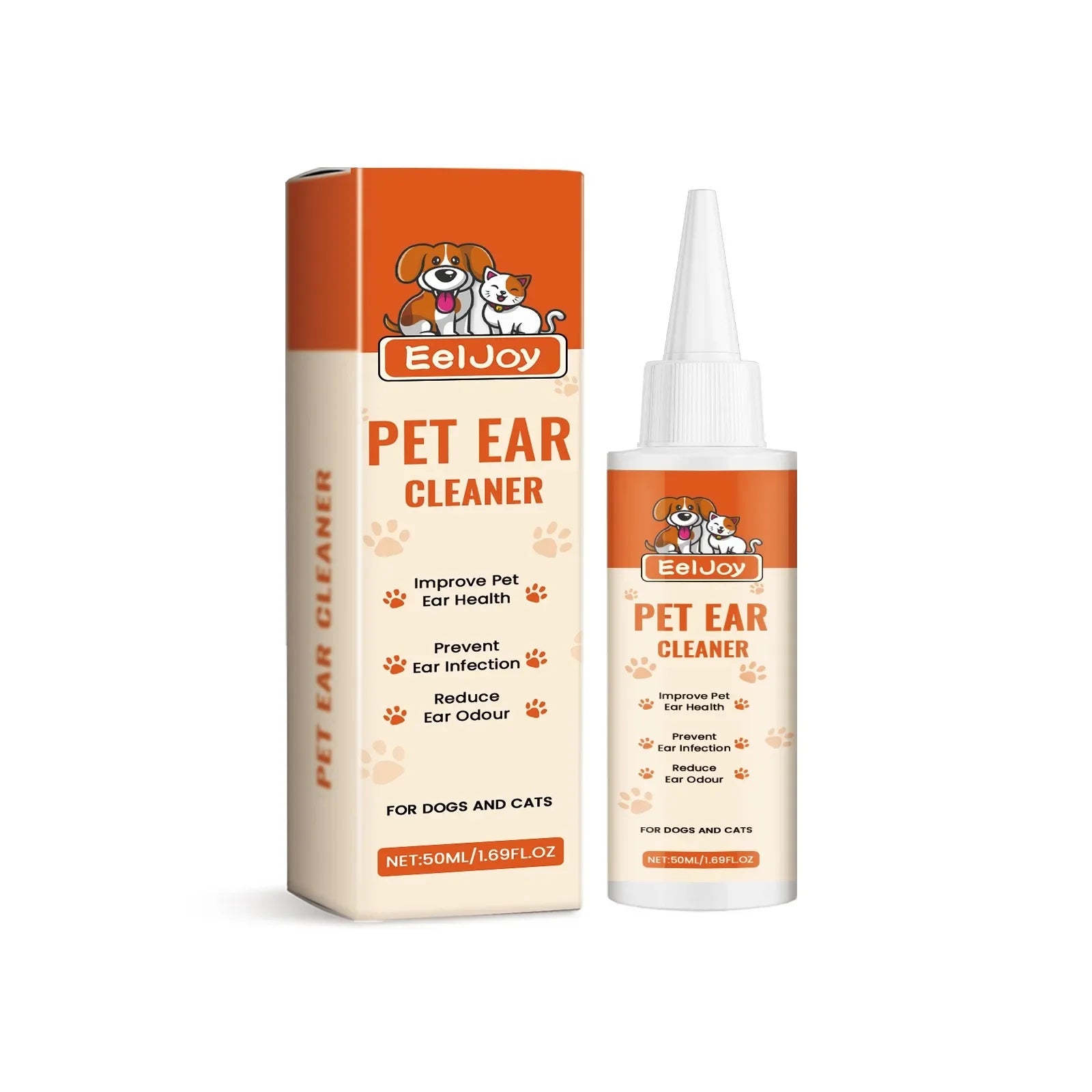 50ml Pet Ear Cleaner for Cats Dogs Odor Control Safe Effective Cleaning Solution Natural Ingredients Non Irritating Ear