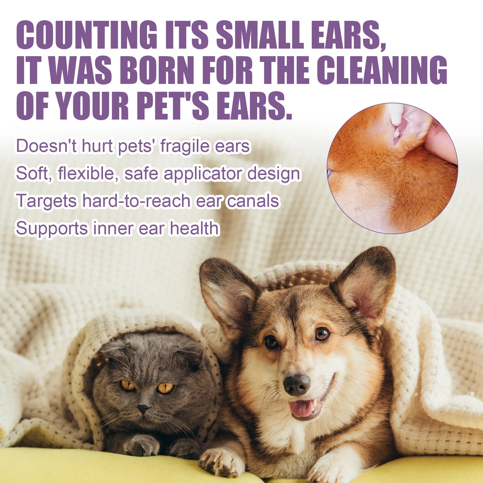 Ear Cleaner Pet Ear Drops For Infections Control Yeast Mites Ear Mites And Ear Wax Itching 118ml