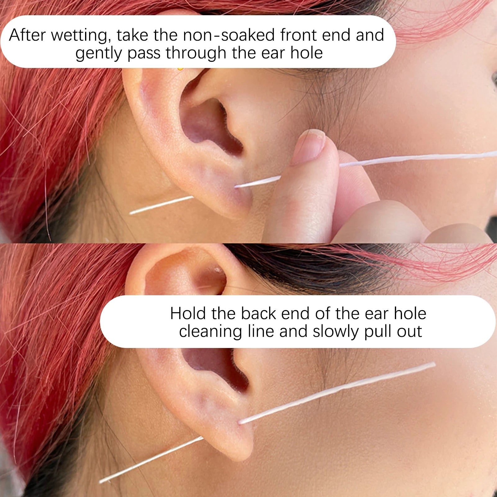 Piercing Aftercare Spray Ear Piercing Cleaner Ear Holes Cleaning Line Flosses Set Remove Odor Ear Wax Solution for Women Men