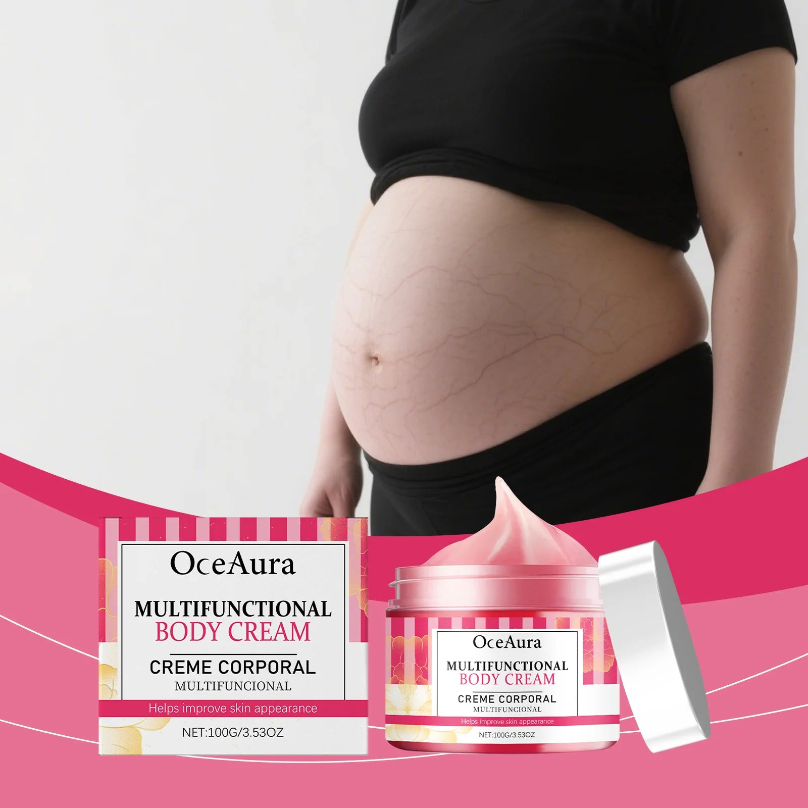 Pregnancy Stretch Mark Cream Smooth Skin Regeneration Deep Hydration Non-greasy Multifunctional Cream for Stretch Marks Removal