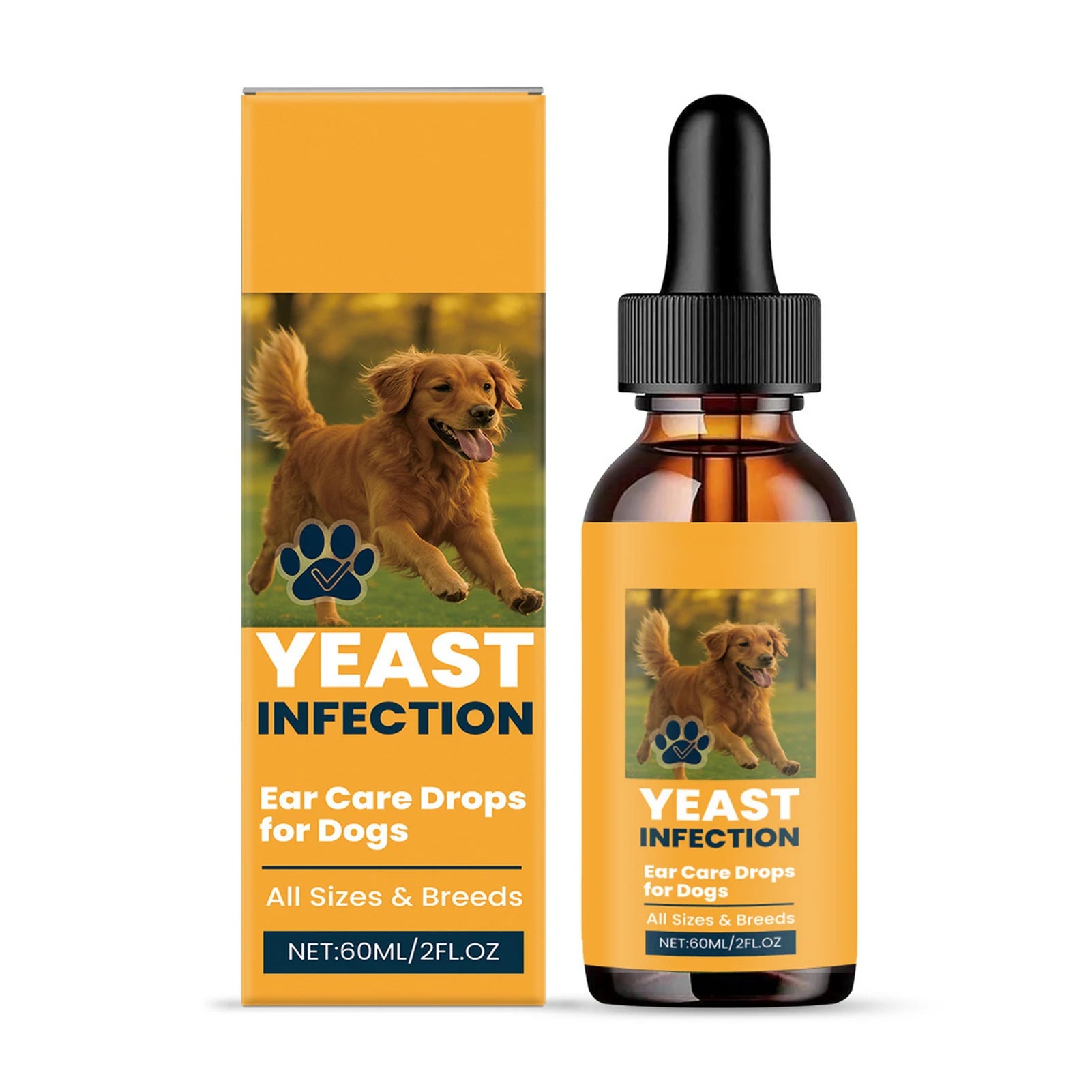 60ml Dog Ear Care Drops Yeast Infection Treatment Liquid Suitable for Dogs of All Sizes