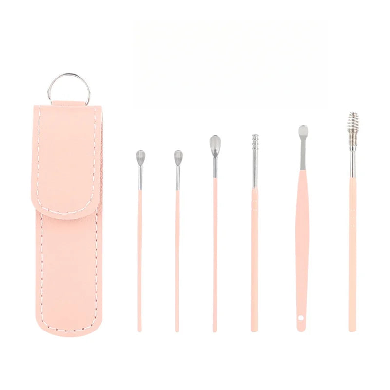 Effective 6Pcs Earwax Cleaning Tool with Spiral Earpick and Ear Curette, Ear Care Tool for Daily Use