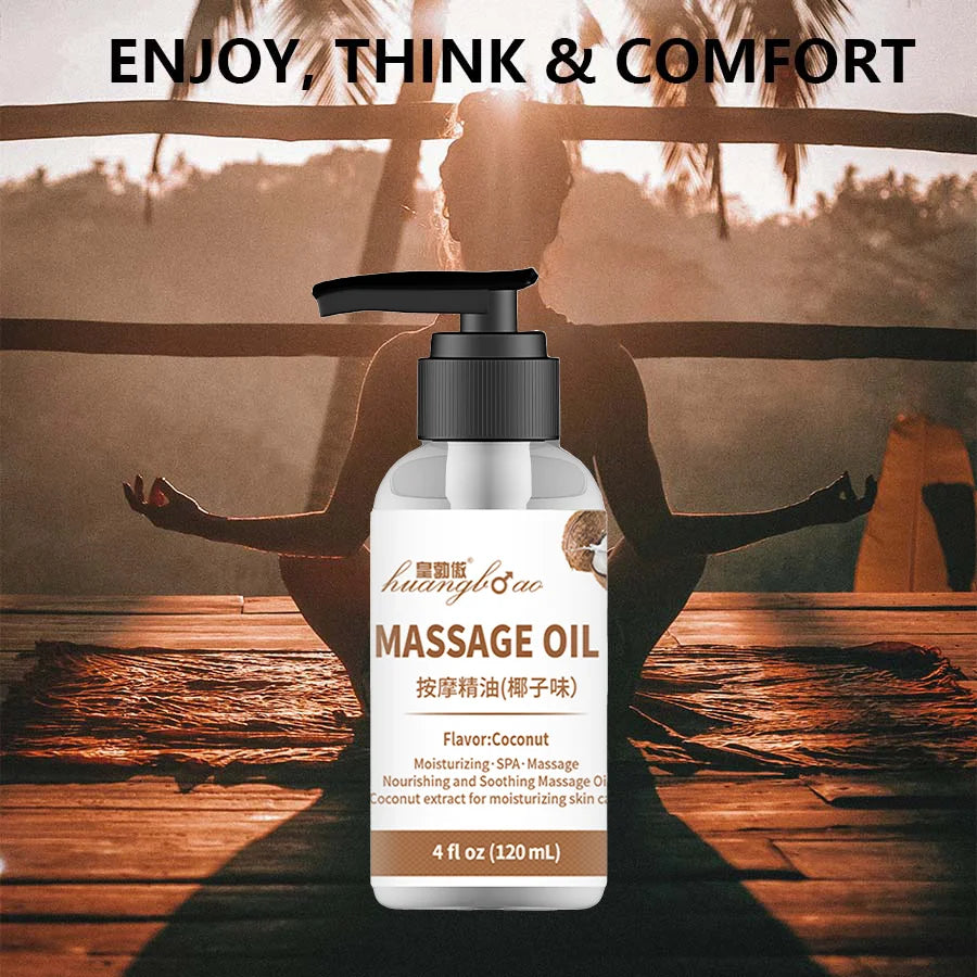 Coconut Massage Oil for Couples Relaxing Full Body Massage Oil for Date Night Massage Therapy Smooth Gliding Formula Valentines