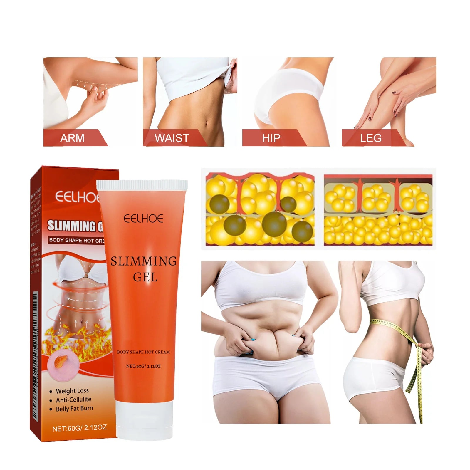 Fast Body Slimming Gel Powerful Fat Burn Weight Loss Cream Reduce Leg Cellulite Belly Firming Shaping Thin Waist Arm Body Care