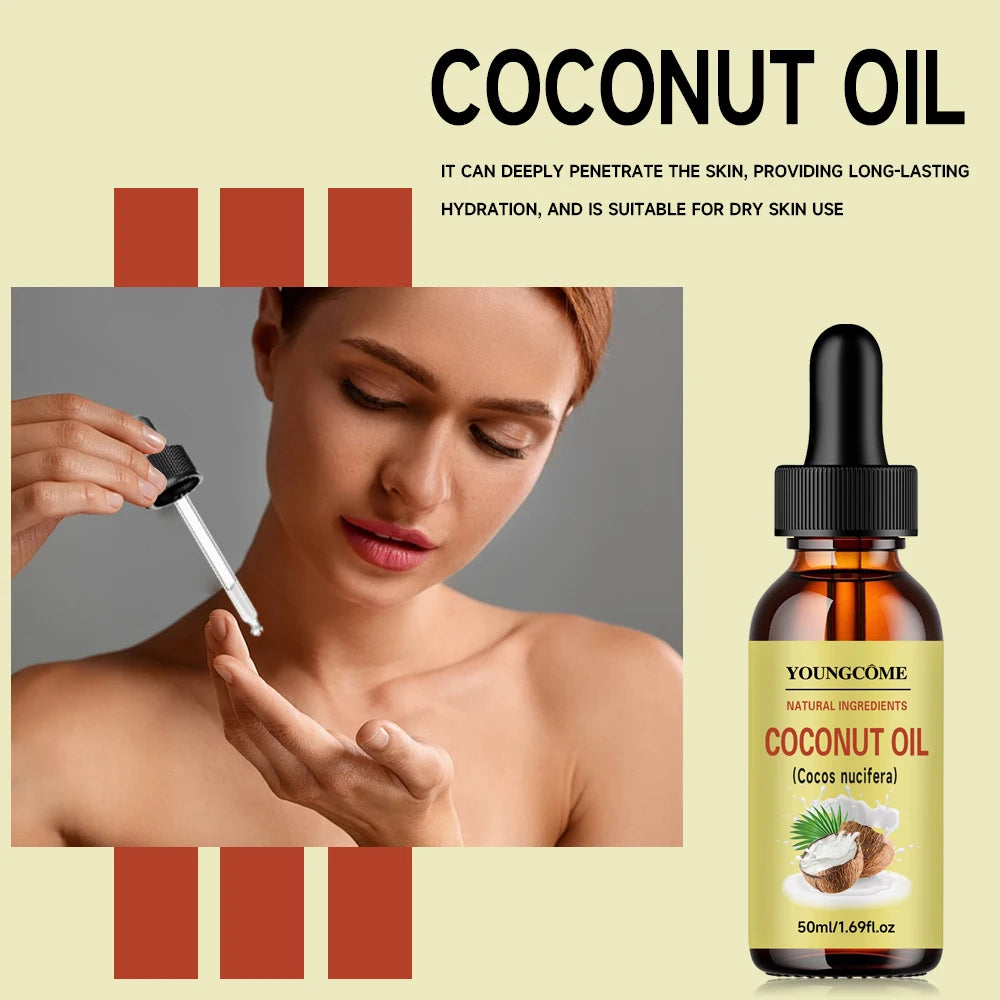 Coconut Hair Care Oil Natural Plant Essence Deeply Nourishe Hair Scalp Reduce Hair Breakage Improve Dryness Hair Oil Skin Hair