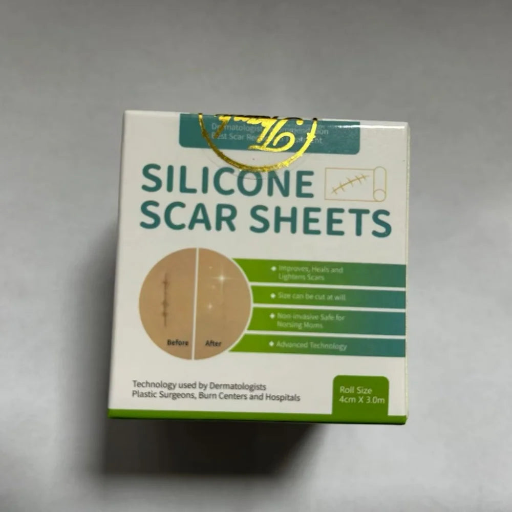 4CM x 3M Silicone Scar Sheets Self-Adhesive Stretch Mark Tape Scar Cover Patch Reusable and Effective Skin Care Strips