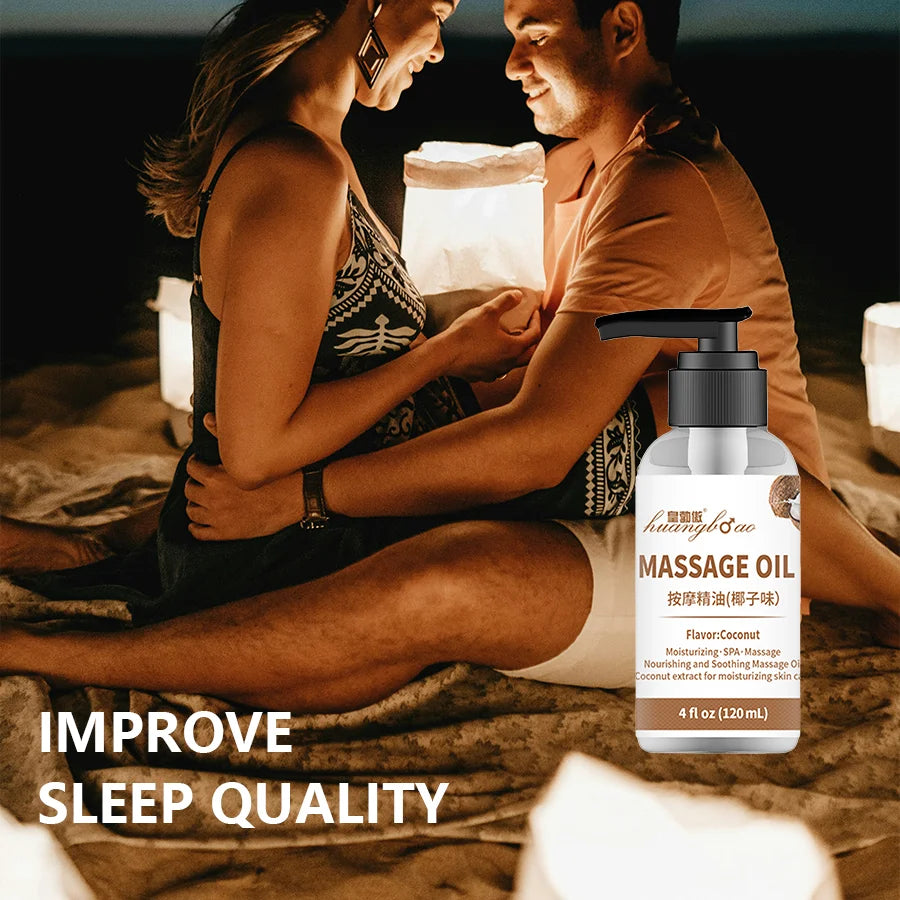 Coconut Massage Oil for Couples Relaxing Full Body Massage Oil for Date Night Massage Therapy Smooth Gliding Formula Valentines