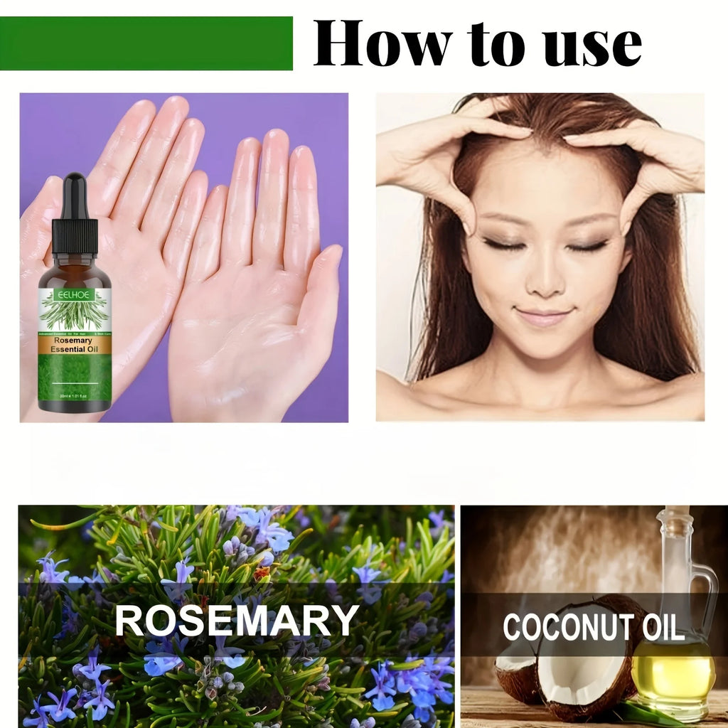 1.01oz Rosemary Hair Essential Oil Long Lasting Lightweight Rosemary Hair Essential Oil for Healthy Hair, with plant squalane