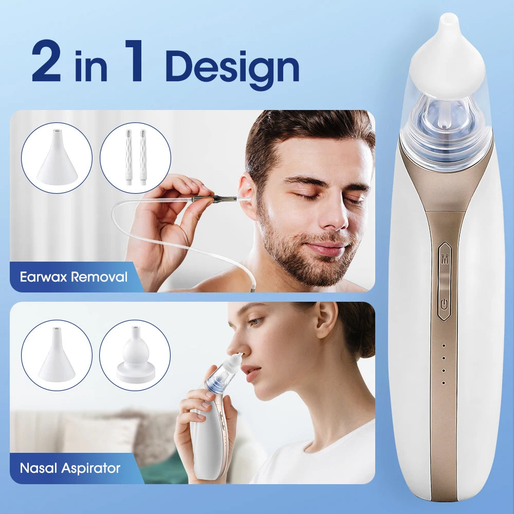 Ear Wax Vacuum Removal Tool Electric Sucker Nasal Aspirator Ear Cleaner for Adults and Kids Ears Nose for Swimming Ear Infection