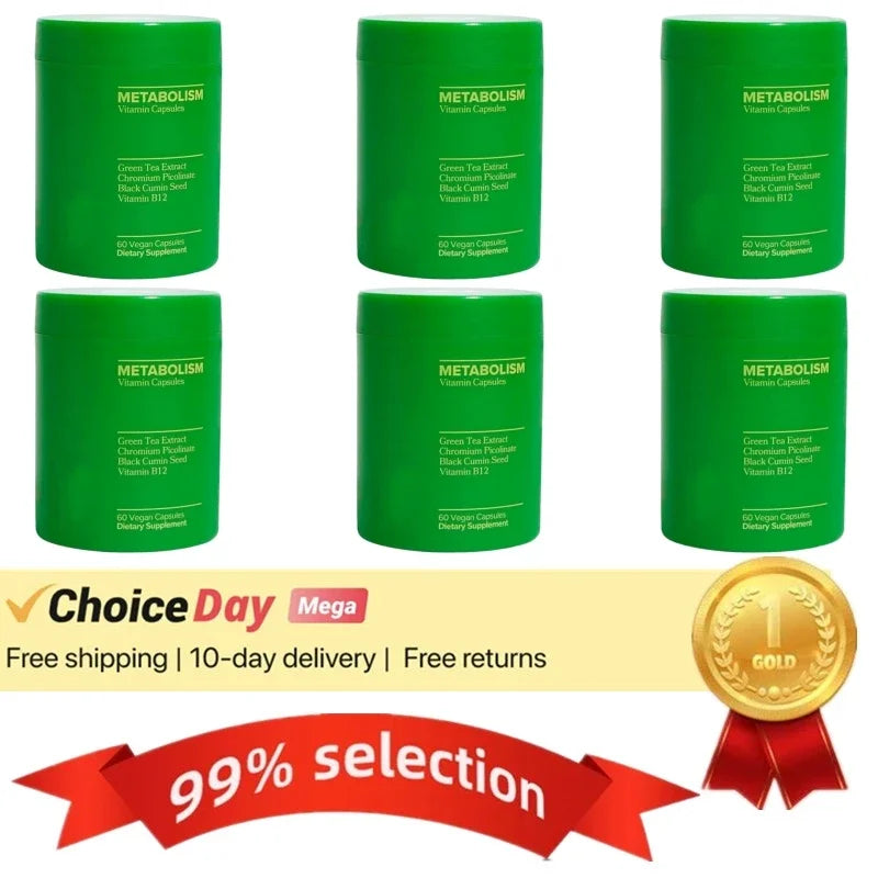 Green Tea Supplement Curb Cravings Vegan Capsules Vitamin B12 Antioxidant Metabolism Support Slimming Pills Fat Burning Detox