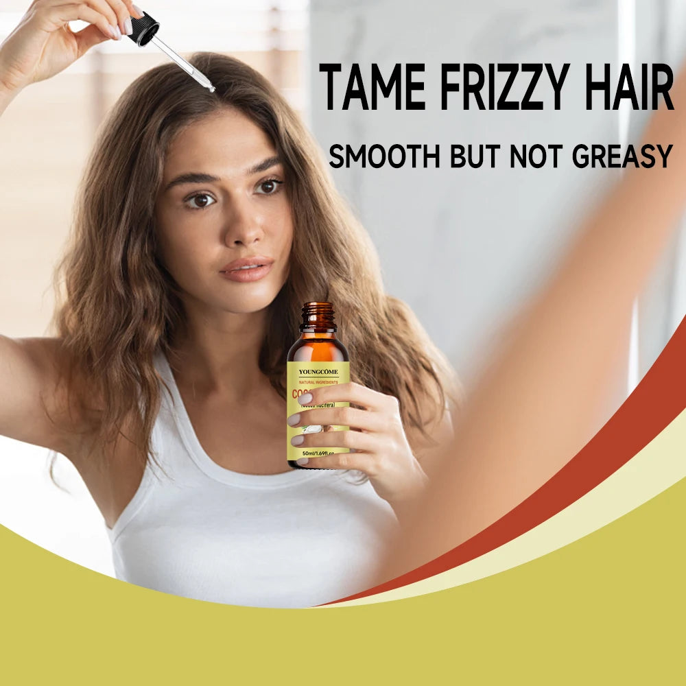 Coconut Hair Care Oil Natural Plant Essence Deeply Nourishe Hair Scalp Reduce Hair Breakage Improve Dryness Hair Oil Skin Hair