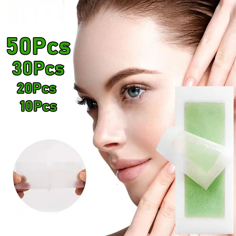 50/30/20/10Pcs Depilatory Wax Strips For Hair Removal Wax Paper Cold Wax Strips Paper For Face Neck Arm Leg Body Beauty Tools