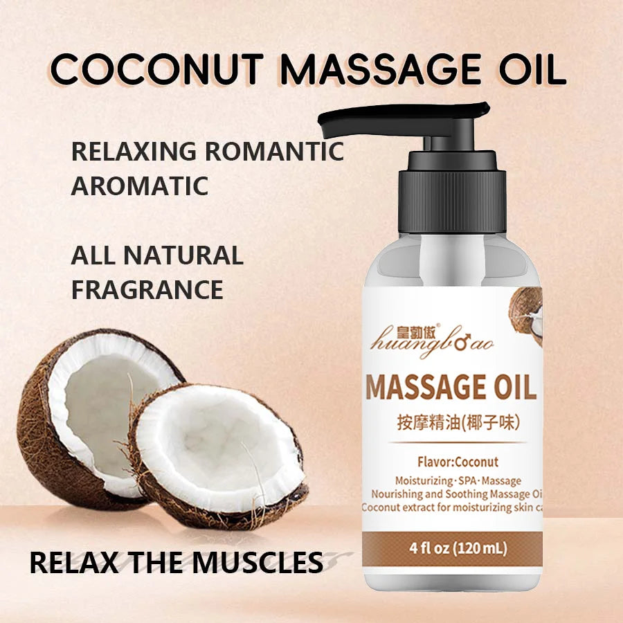 Coconut Massage Oil for Couples Relaxing Full Body Massage Oil for Date Night Massage Therapy Smooth Gliding Formula Valentines