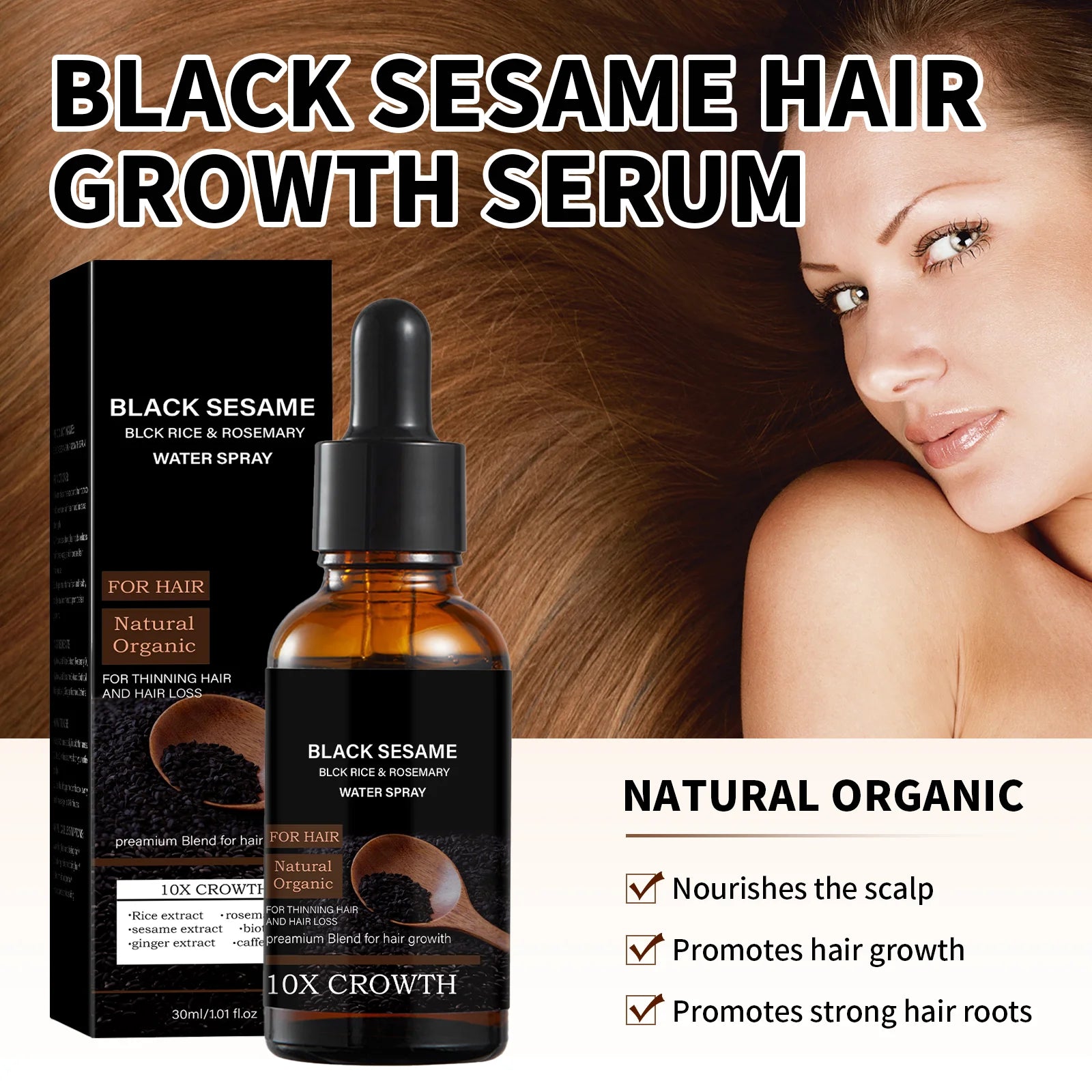 30/60ml hair care essential oil prevents hair loss, repairs dry hair tips and damages, and cares for hair growth