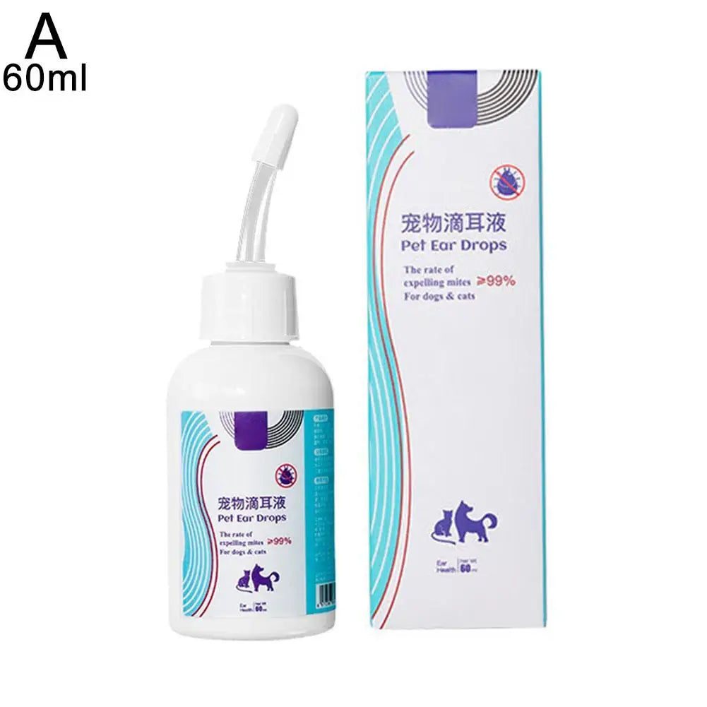 Pet Ear Cleaner Removes Ear Mites Fungus Cat Dog Dedicated Itching Relieve Drops Cleansing Ear Anti-Inflammatory Ear Care