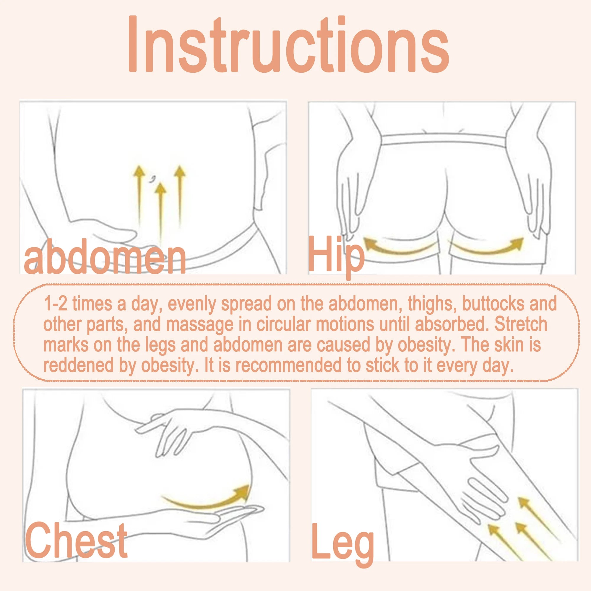 Remove stretch marks cream, promote cell regeneration, increase fiber elasticity, make skin smooth,skin smooth,bright,nutrition