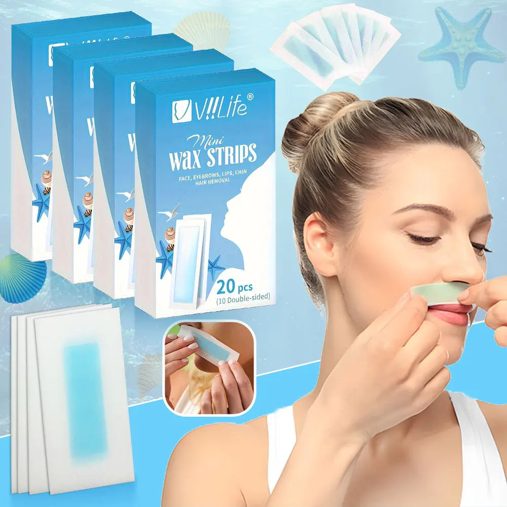 20/40Pcs Facial Lip Wax Strips For Face Chin Upper Lip Jaw Eyebrow Beard Hair Removal