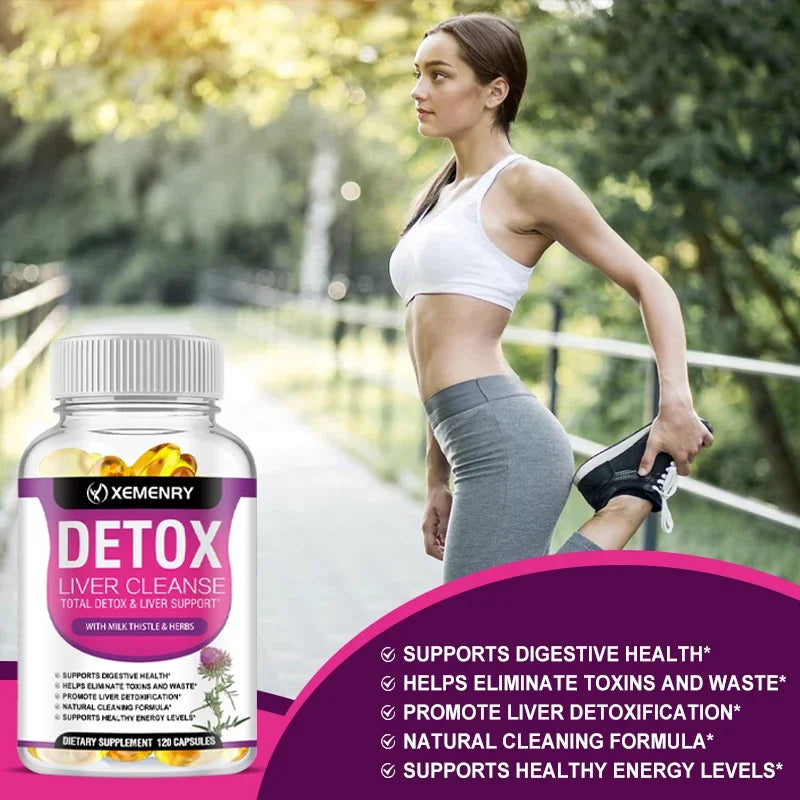 Milk Thistle Extract Capsules Detox Cleansing Liver Support and Repair Formula Aids Digestion and Elimination of Toxins Non-GMO