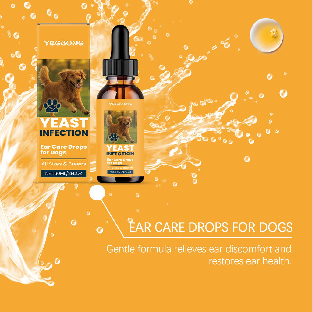 Yegbong Ear Care Drops for Dogs Pet Ear Cleaner Odor Control Dog Ear Care Soothing Ear Drops Deodorization Itchy Cleaning Liquid