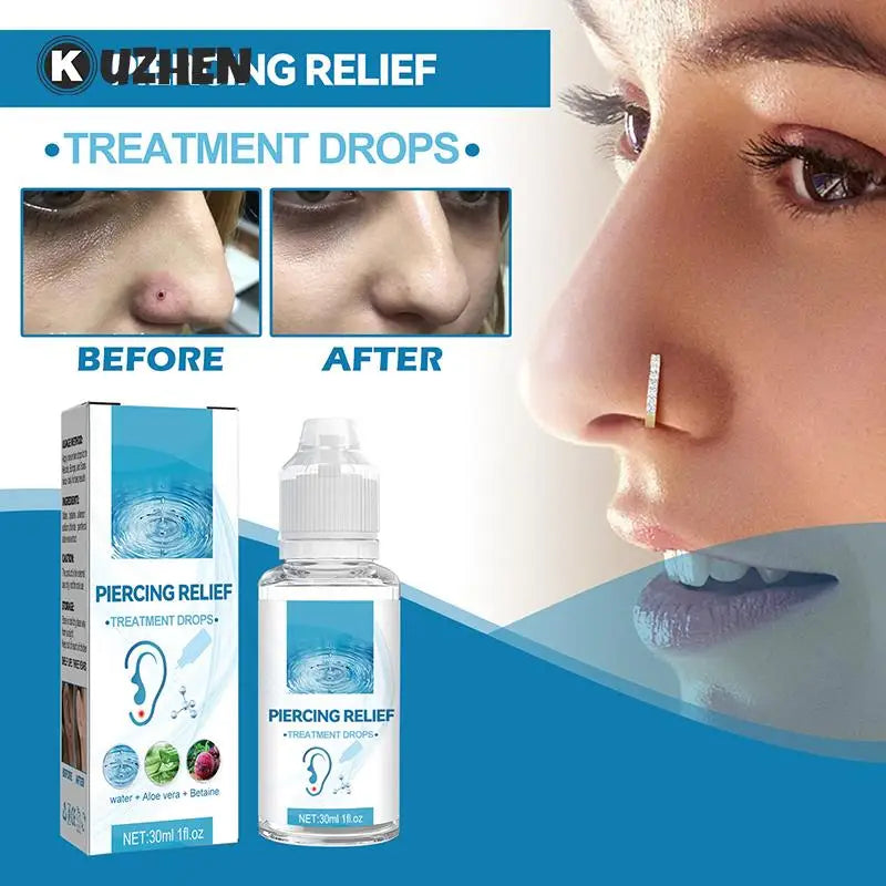 30ml Ear Piercing Care Solution Disinfecting Nose Body Piercer Aftercare Reduce Allergy Portable Safe Formula Cleanser