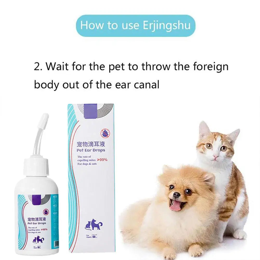 Pet Ear Cleaner Removes Ear Mites Fungus Cat Dog Dedicated Itching Relieve Drops Cleansing Ear Anti-Inflammatory Ear Care