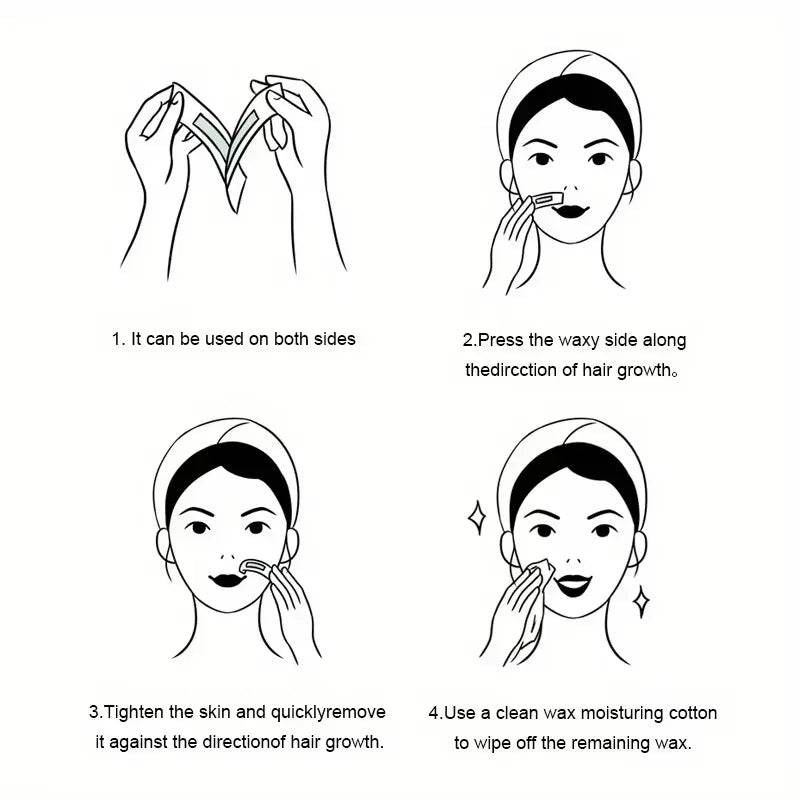 50/30/20/10Pcs Depilatory Wax Strips For Hair Removal Wax Paper Cold Wax Strips Paper For Face Neck Arm Leg Body Beauty Tools