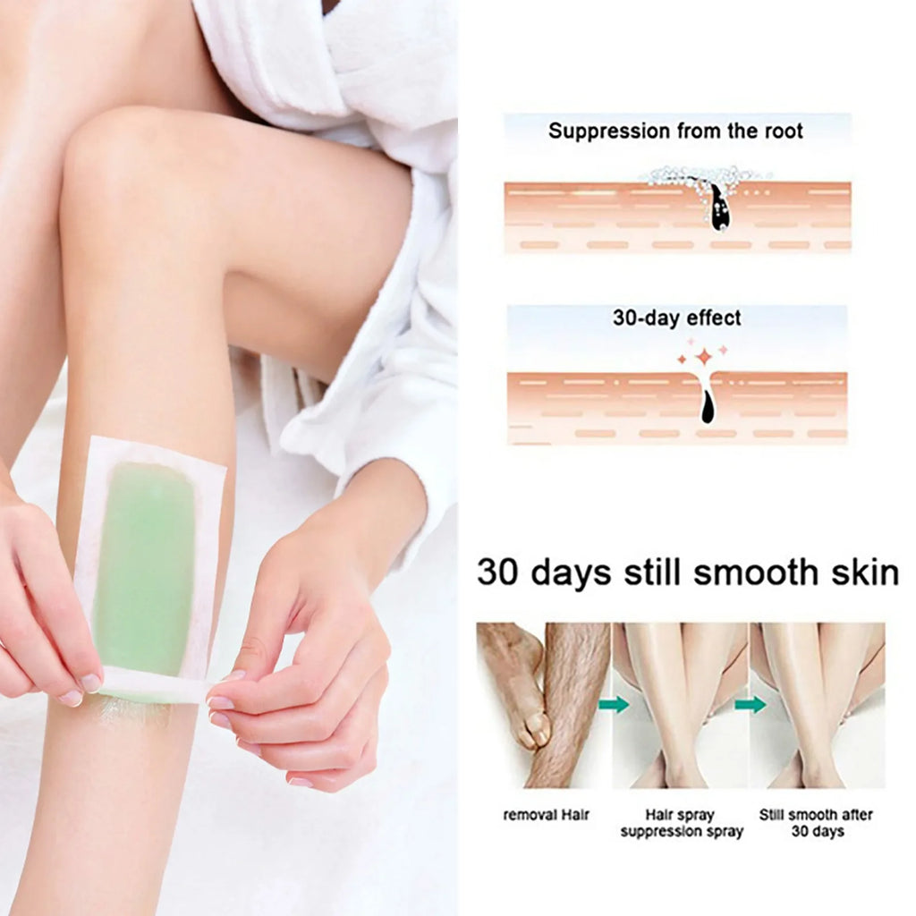 10Pcs Depilatory Wax Strips For Hair Removal Wax Paper Cold Wax Strips Paper For Face Neck Arm Leg Body Beauty Tools