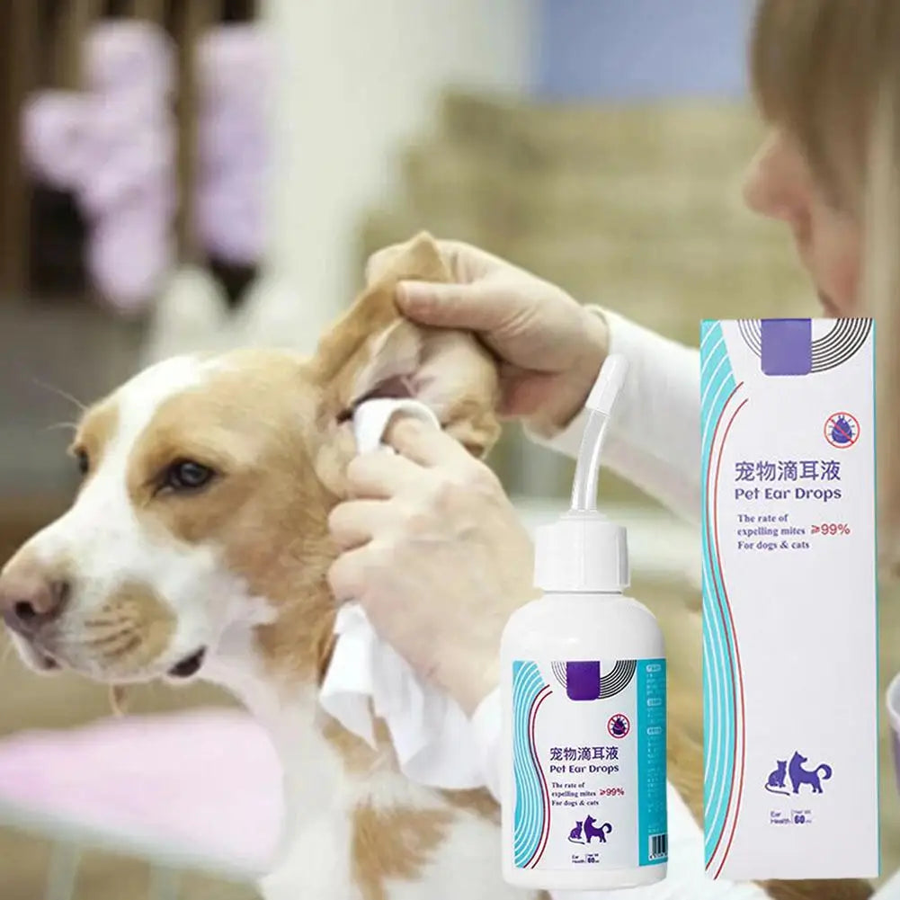 Pet Ear Cleaner Removes Ear Mites Fungus Cat Dog Dedicated Itching Relieve Drops Cleansing Ear Anti-Inflammatory Ear Care