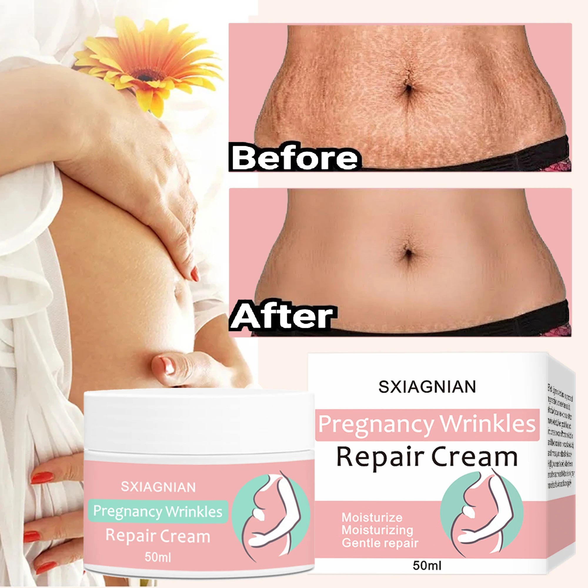Remove stretch marks cream, promote cell regeneration, increase fiber elasticity, make skin smooth,skin smooth,bright,nutrition