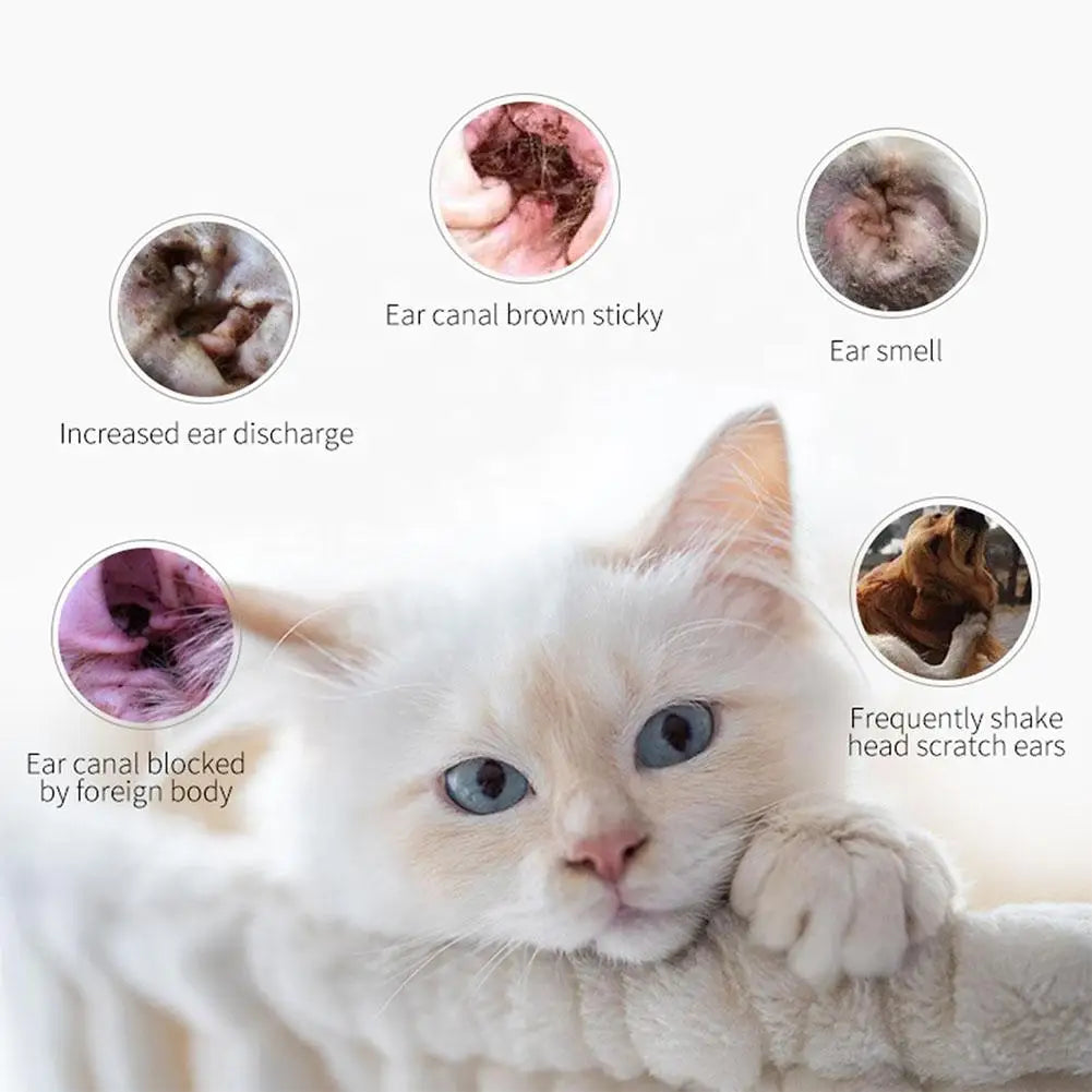 Pet Ear Cleaner Removes Ear Mites Fungus Cat Dog Dedicated Itching Relieve Drops Cleansing Ear Anti-Inflammatory Ear Care