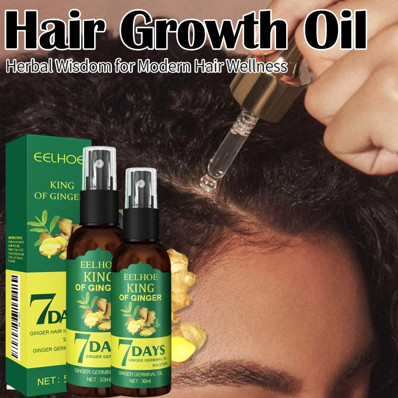 Ginger Oil Hair Booster Serum Spray Nourish Scalp Hair Follicles Refresh Control Oil Strengthen Hair Roots Nutrient Solution