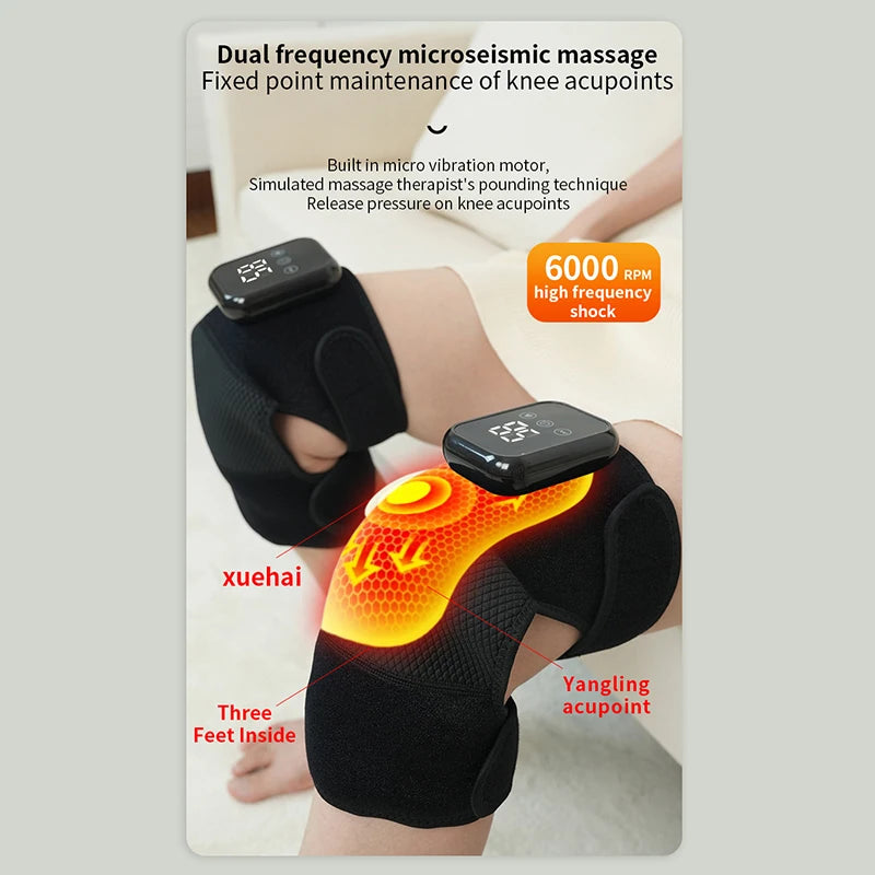 3 In 1 Knee Massager Electric Leg Joint Heating Vibration Massage Elbow Brace Arthritis Relief Fatigue Knee Support
