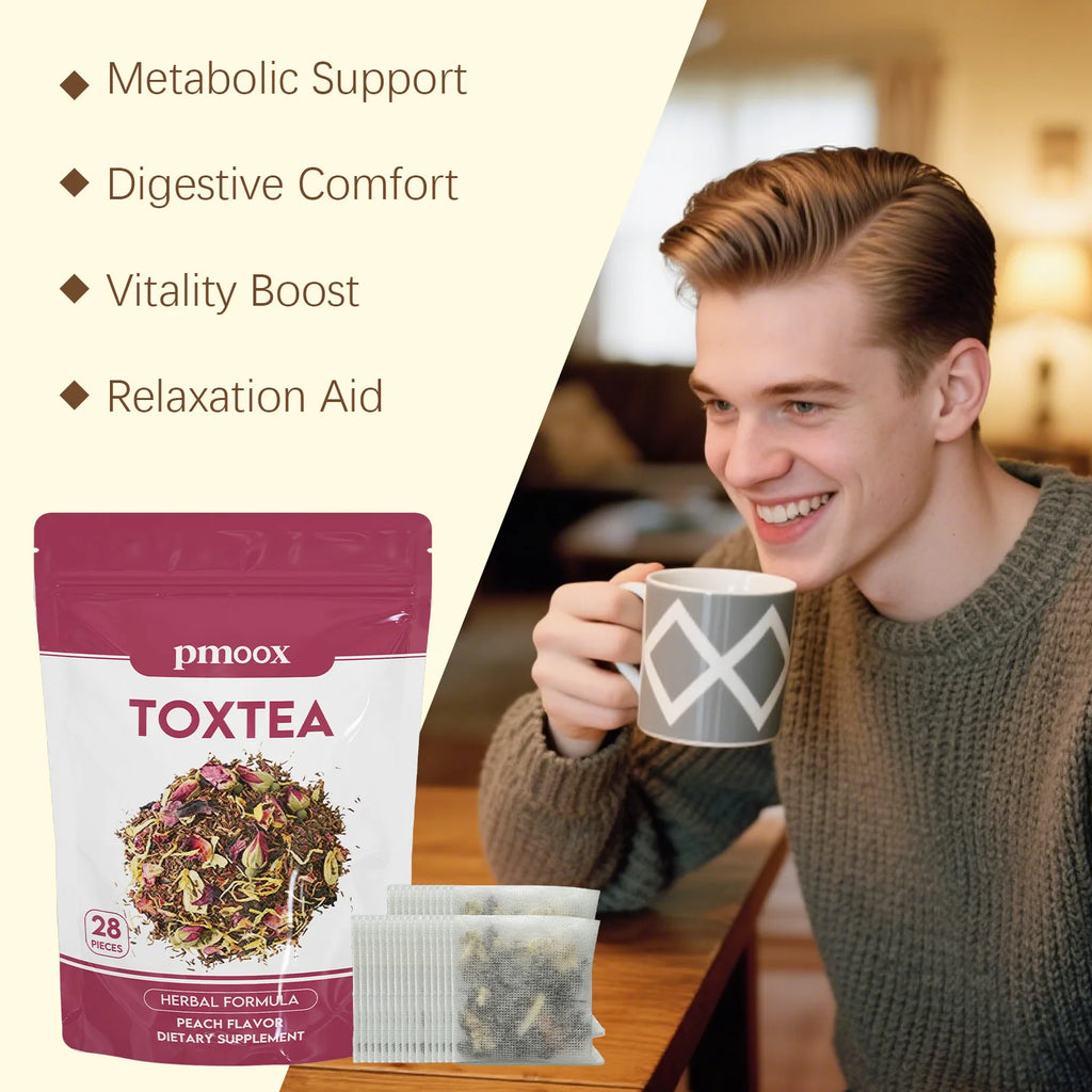 Pmoox Herbal Detox Tea - Supports Skin Firming & Body Contouring | Boosts Metabolism and Reduces Bloating for a Slim Silhouette