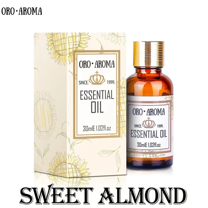 Oroaroma Natural Sweet Almond Essential Oil Smooth Skin Moisturizing Remove Stretch Marks Pain Sweet Almond Oil