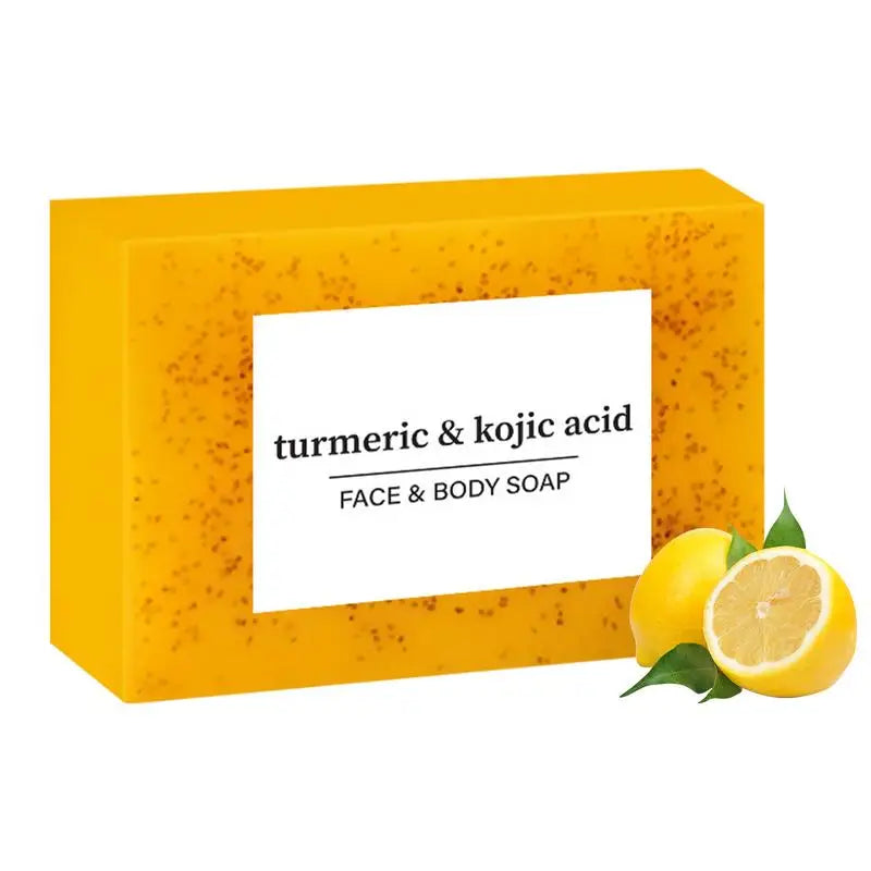 body soap bar Brightening Lemon Turmeric Soap Body Cleaning Lightening Dark Underarm Leg Body Cleansers Brightening Face Soap