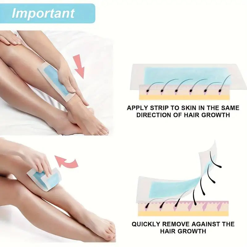 20/40Pcs Facial Lip Wax Strips For Face Chin Upper Lip Jaw Eyebrow Beard Hair Removal