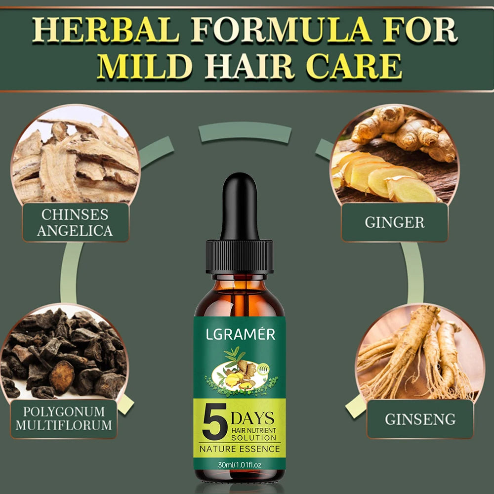 Ginger Natural Plant Hair Care Essential Oil Hair Growth Liquid Anti Hair Loss Nourish Scalp Dry Nourish Hair Treatment Product
