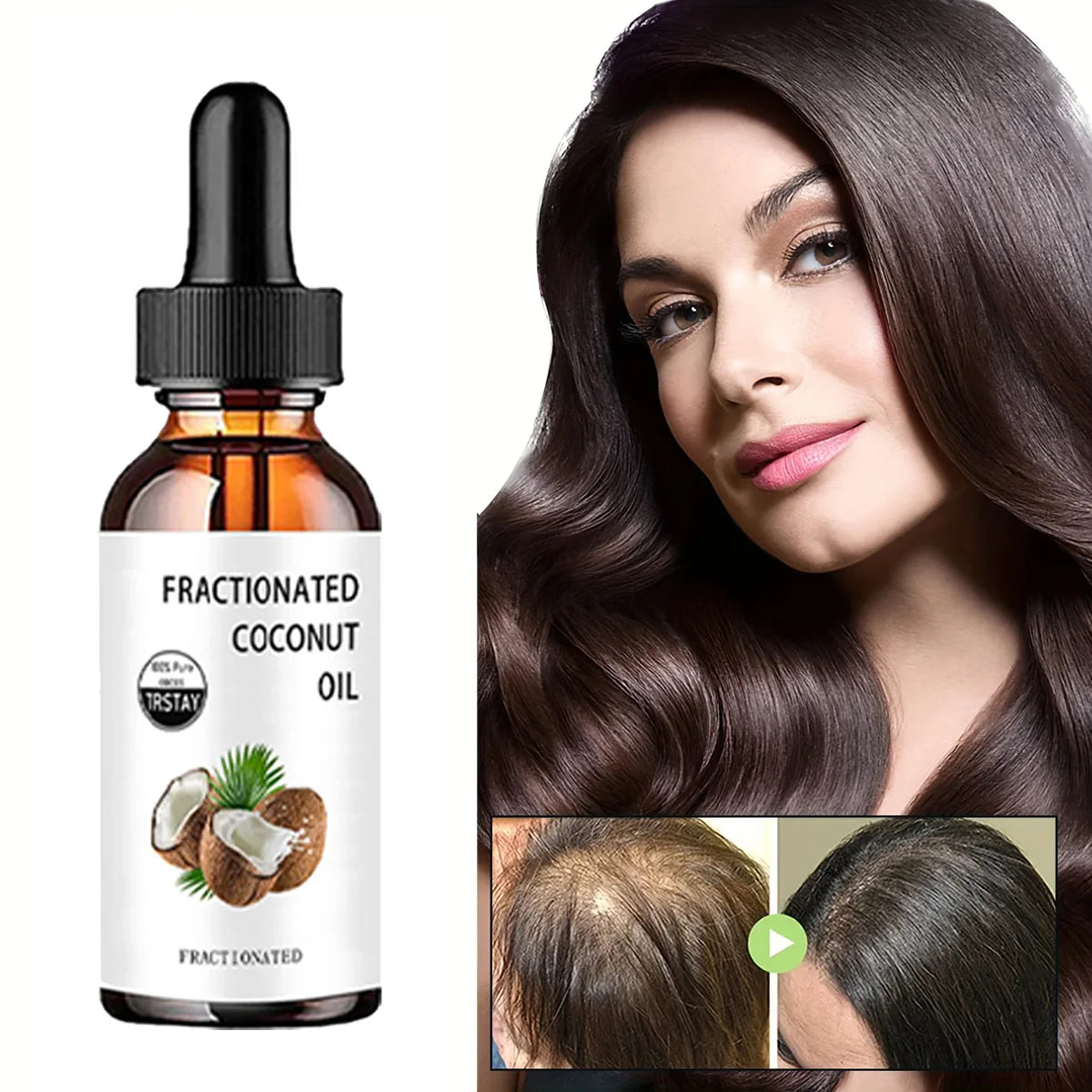 Fractionated Coconut Oil 100% pure coconut can moisturize, soften and care for dry and cracked skin, and can also be used as a h