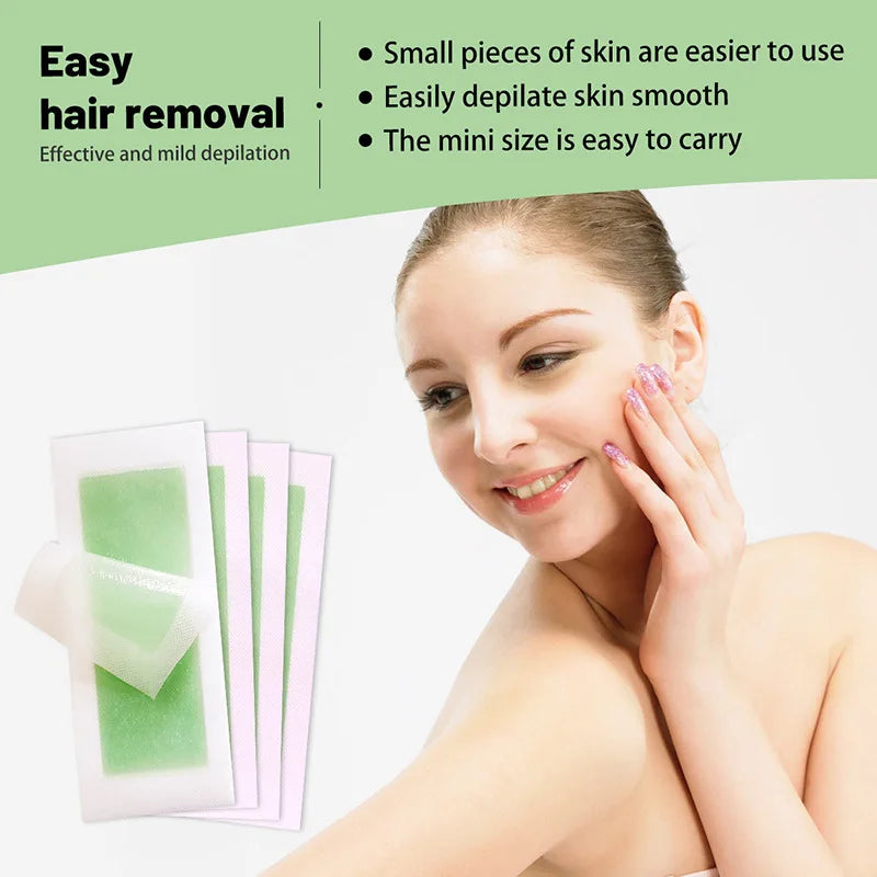 Facial Wax Strips Depilatory Hair Removal Paper Quick Painless Hair Removal Kit For Face Eyebrow Arms Legs Underarm Beauty Tools