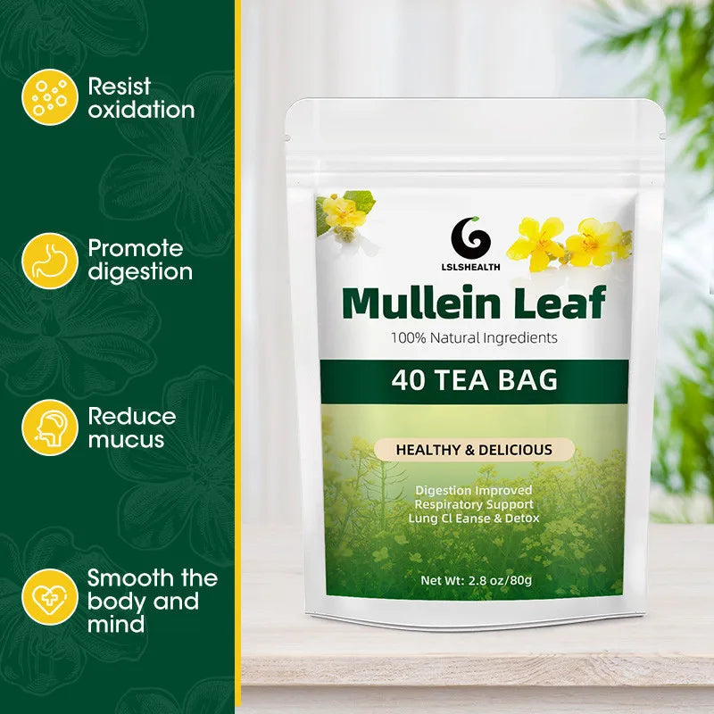 Herbal Mullein Leaf Tea Lung Cleansing Unobstructed Breathing Relieve Cough Detoxification Health Care