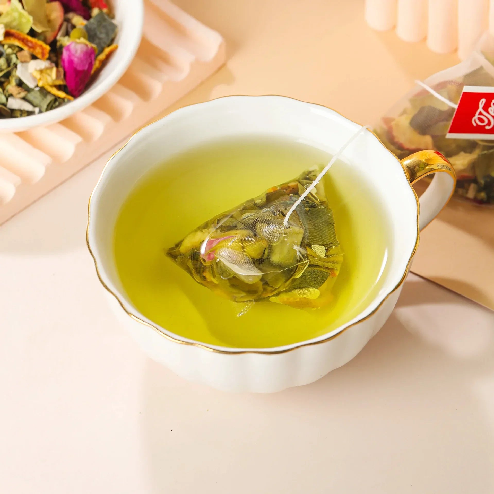 Slimming & Digestive Support Tea - Rose Hawthorn Lotus Leaf Blend for Metabolism Boost, Natural Herbal Detox, Caffeine-Free