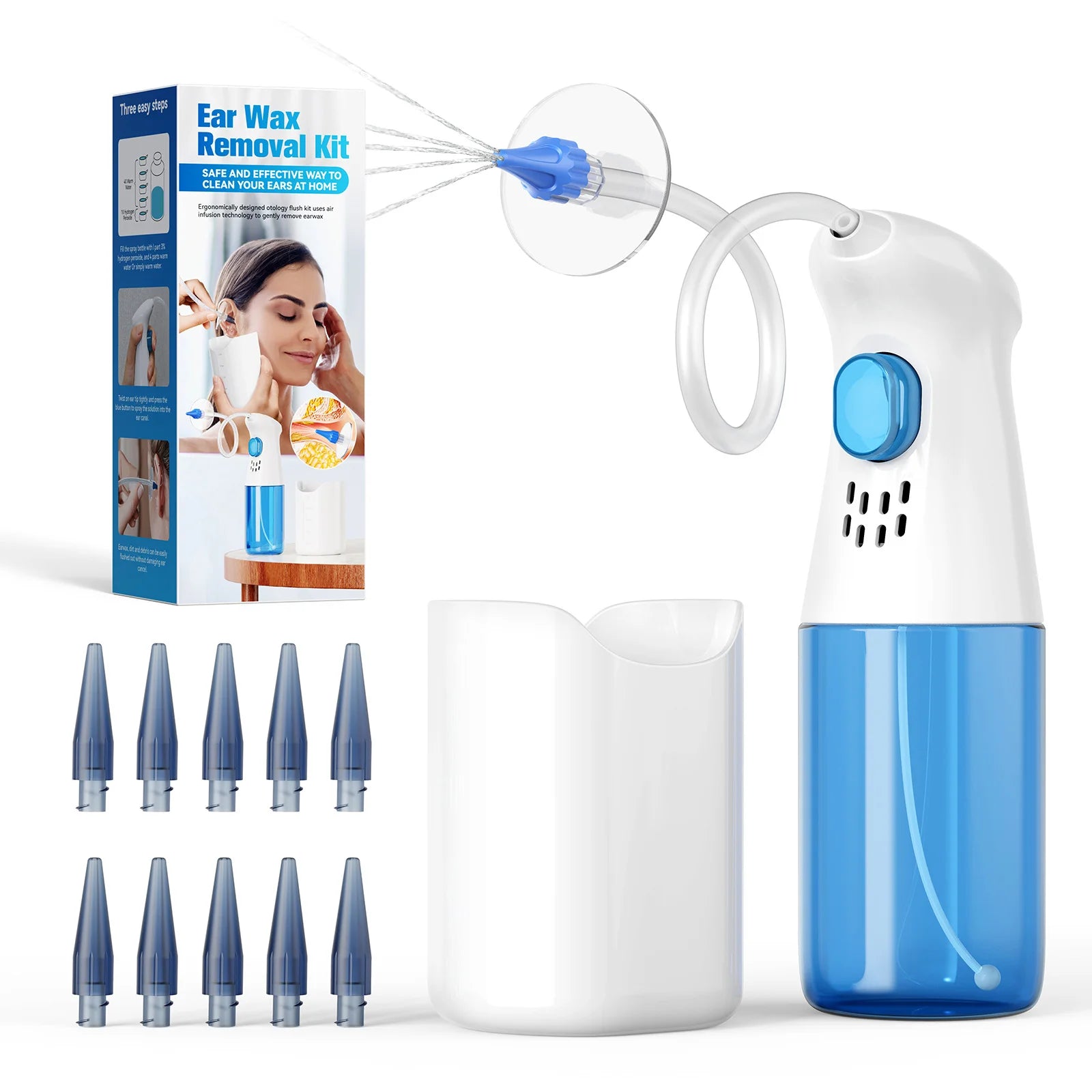 Ear Wax Removal, Ear Cleaner, Ear Cleaning Kit,Manual Ear Irrigation Flushing System, Ear Wax Removal Kit, Safe and Effective