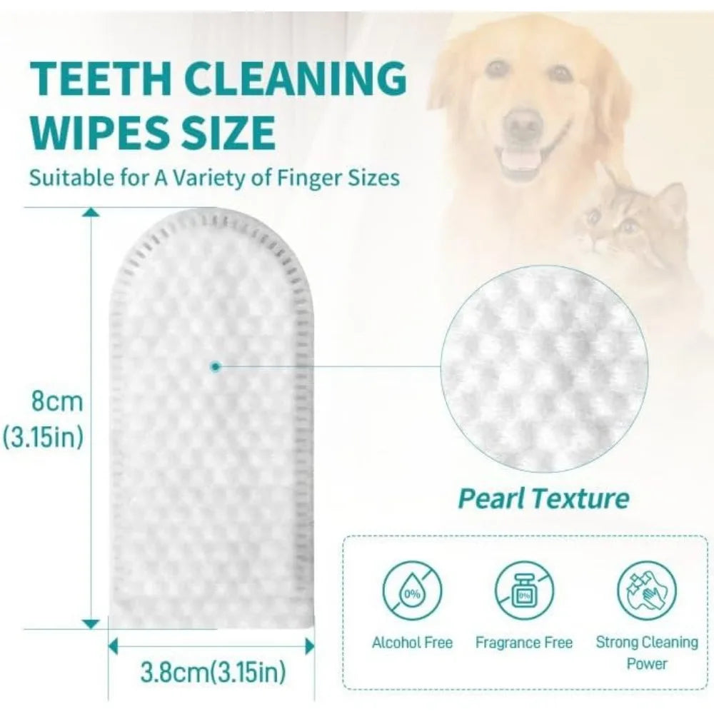 Dog Ear Wipes, Dog Ear Cleaning Wipes for Remove Ear Wax & Odor, Pet Ear&eyes Cleaning Finger Wipes for Dogs and Cats, 50 Wipes