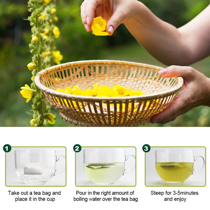 Herbal Mullein Leaf Tea Lung Cleansing Unobstructed Breathing Relieve Cough Detoxification Health Care