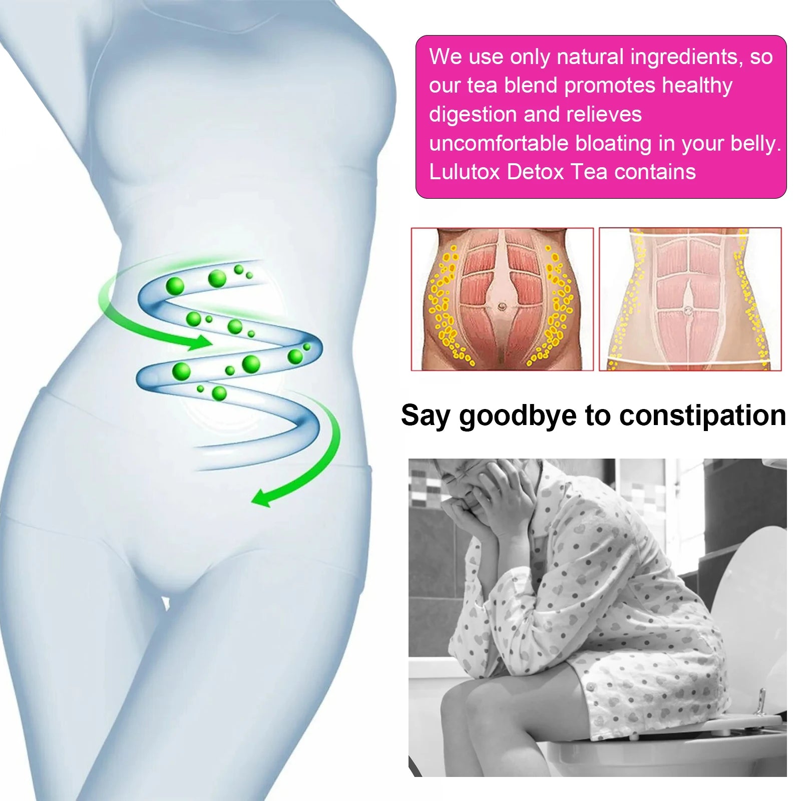 Natural Tea Detox Green Tea Body Shaping Wellness Metabolism Support Herbal Body care Drink