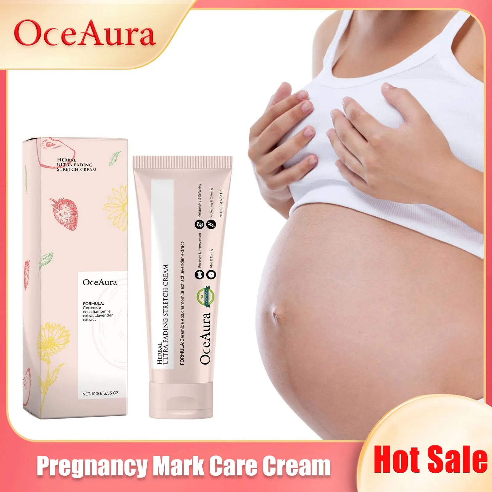 Stretch Mark Cream Postpartum Treatment Improves Firming Effective Removes Growth Lines Obesity Women Pregnant Mark Care Lotion