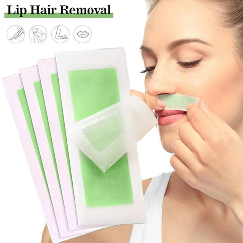 Facial Wax Strips Depilatory Hair Removal Paper Quick Painless Hair Removal Kit For Face Eyebrow Arms Legs Underarm Beauty Tools