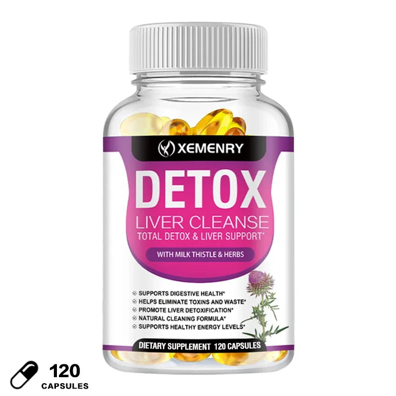 Milk Thistle Extract Capsules Detox Cleansing Liver Support and Repair Formula Aids Digestion and Elimination of Toxins Non-GMO